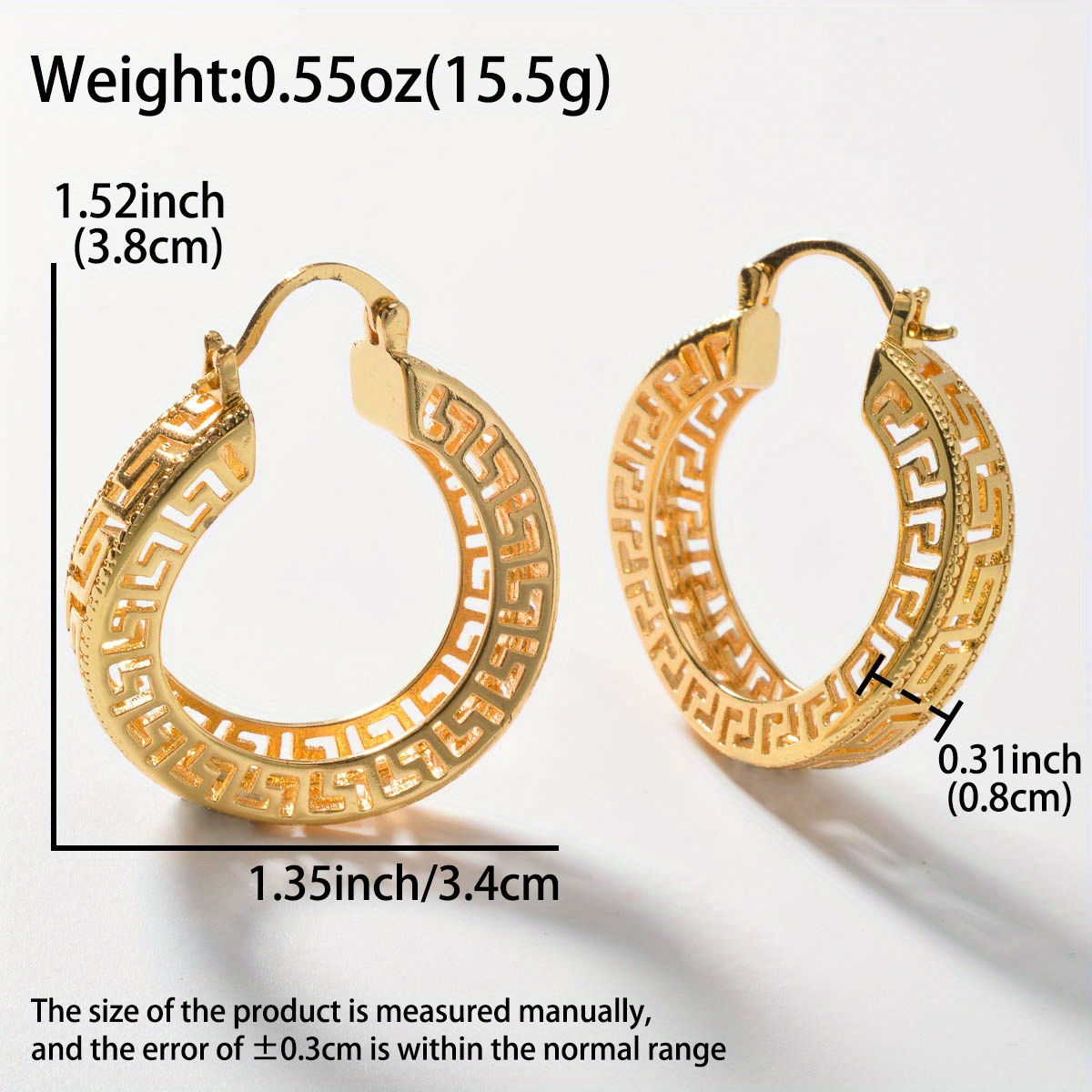 Women's 2pcs Vintage Cut-Out Hoop Earrings